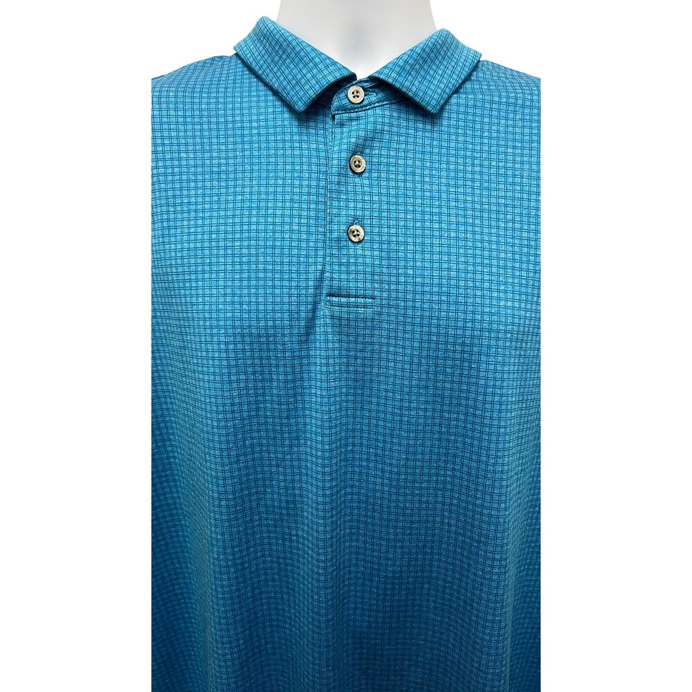 PGA TOUR Pro Series Mens XL Polo Shirt CoolPlay Short Sleeve pattern Blue - Picture 2 of 4